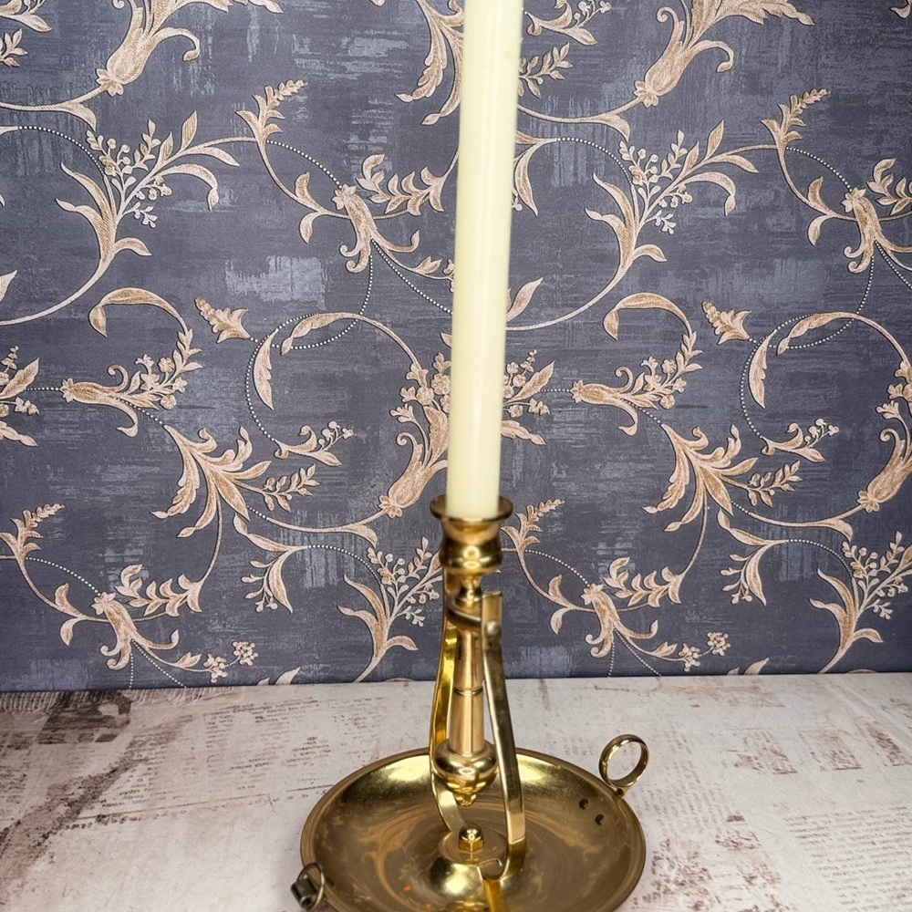 Vintage Brass Chamberstick Candle Holder | Estate Found | Classic Design